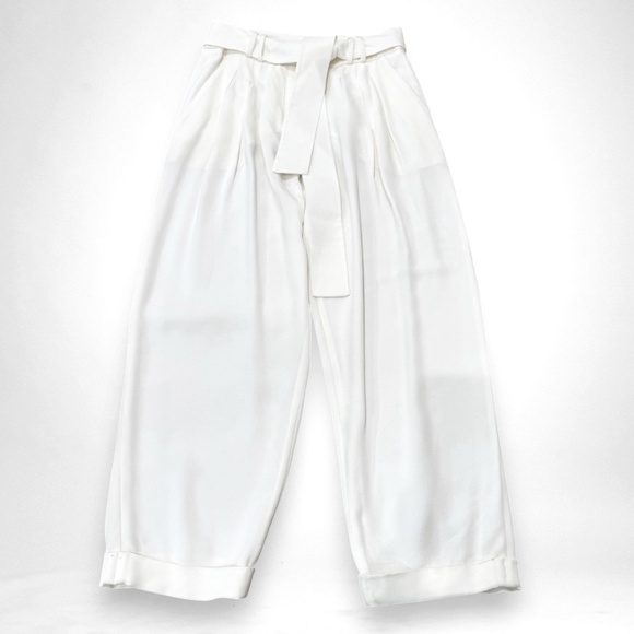 Balmain Straight Leg Pants with Tie Belt - Picture 1 of 12